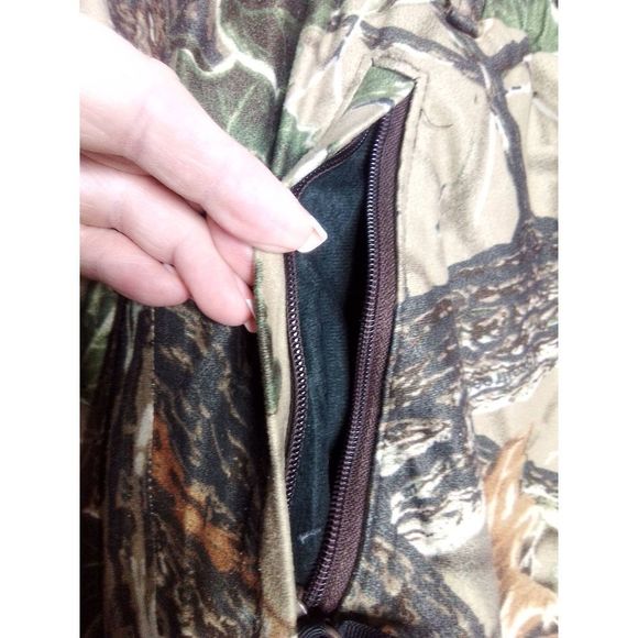 Cabelas Made In The USA Vintage Cameo Full Zip Hooded Hunting Jacket Size L And - Picture 9 of 12